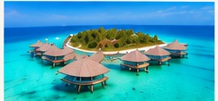 Tropical overwater villas